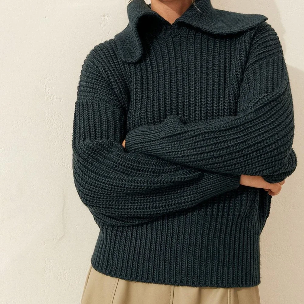 H&M Collared Rib Knit Sweater - Picture 5 of 9